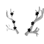 White & Black Flower Antlers