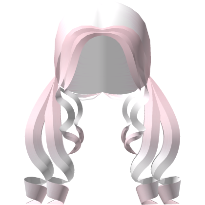 Pastel pink curly pigtails Roblox item