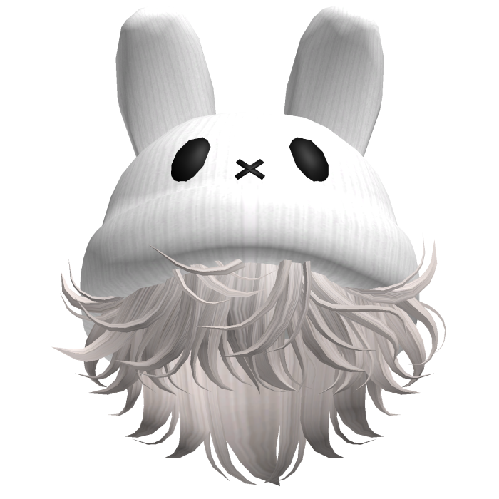 Moe Messy Boy Hair W/ Bunny Hat Silver V3