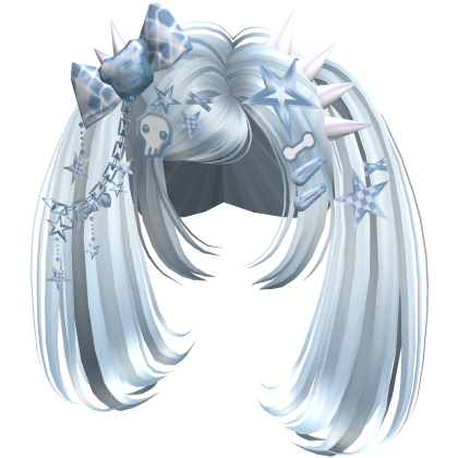 ♡ Scene Spiky Moe Pigtails (Pastel Blue)