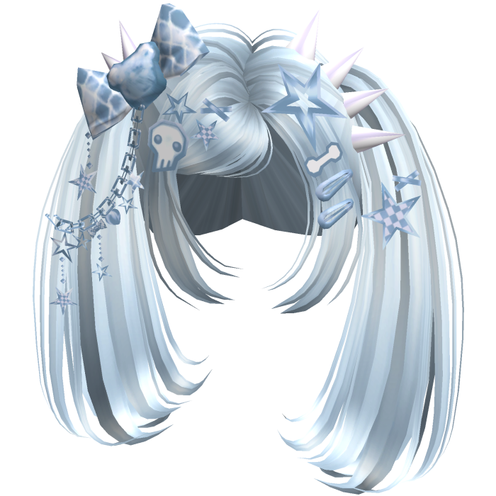 ♡ Scene Spiky Moe Pigtails (Pastel Blue)