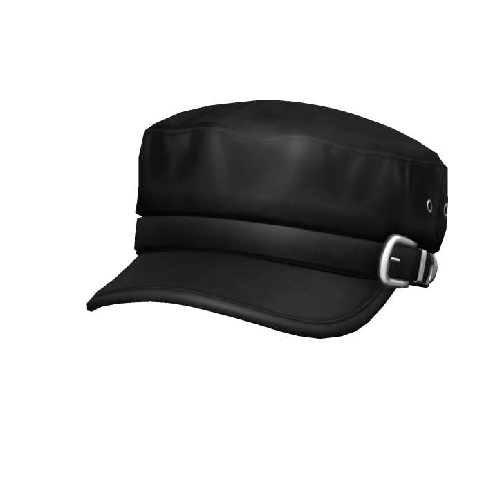 Black Buckle Belt Beret Cap