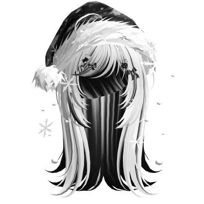Cute Christmas Straight Hair (White&Black) Roblox item