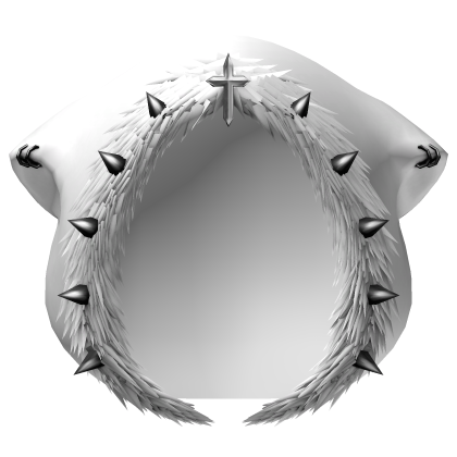 ┊♰ ꒱ gothic cat fur hood w/ spikes ꒰white꒱   Roblox item