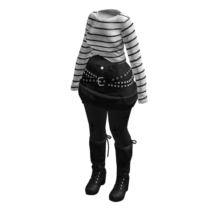 Dark Y2K Striped Sweater Gothic Tights(WhiteBlack)