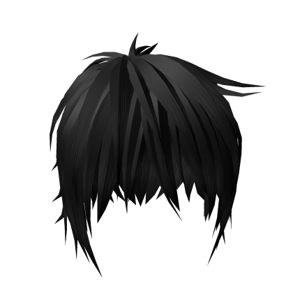 Black Anime Messy Emo Boy Hair Roblox item