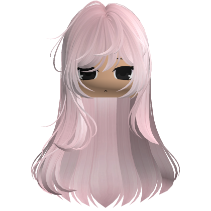 Long Straight Girl Hair (Light Pink)