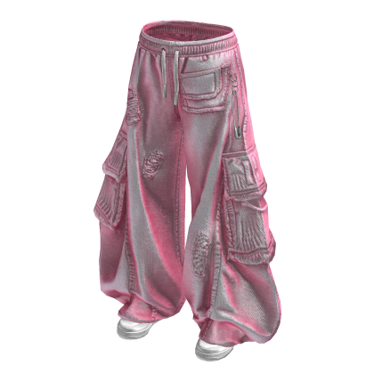 Pink Denim Cargo Sweats