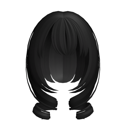 ♡ cute kawaii curly hair in black Roblox item