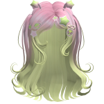 ♡ Alien Star Girl Hair w/ Charms (Pink & Green)
