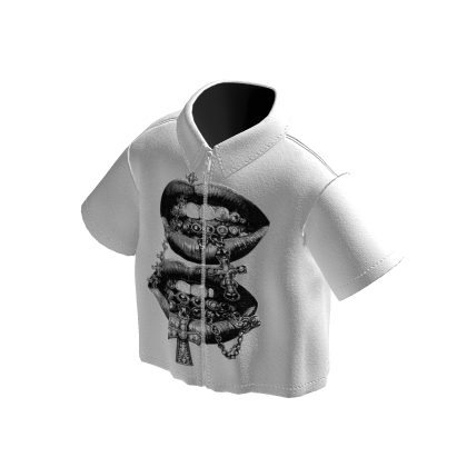 Shirt white with lips