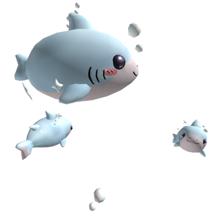 chibi shark aura in light blue Roblox item