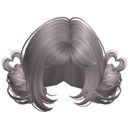♡ Heart Swirl Twin Buns (Ash Grey) Roblox item