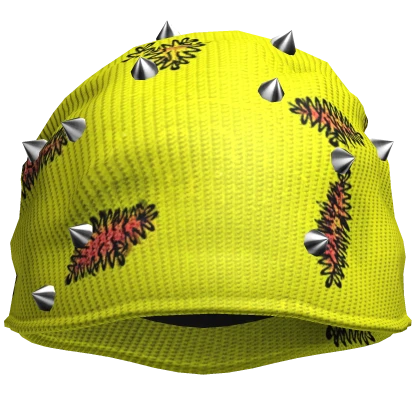 Yellow Niche Pierced Spiky Oversized Emo Beanie 5. | Roblox Item