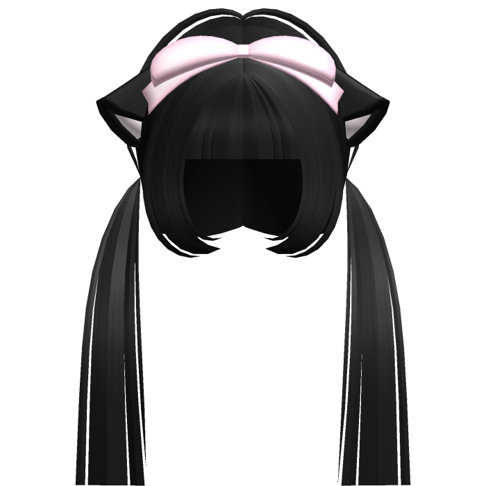 ♡ pretty droopy kitten hime pigtails in black