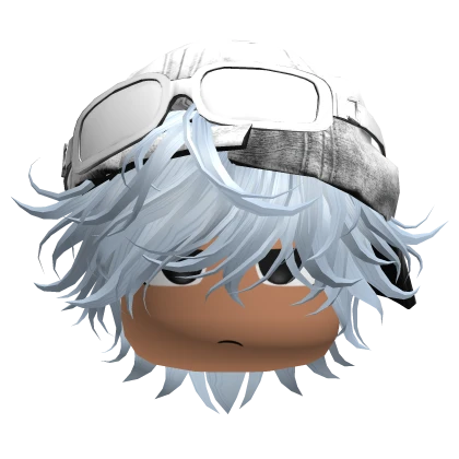 Messy Emo Sky Blue Hair W/ Y2k Cap & Side Glare | Roblox