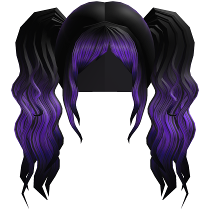 Cute Scene Gyaru Pigtails Long Wavy Purple Black