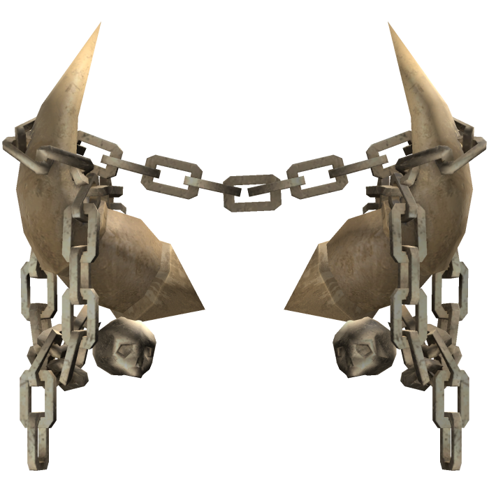 Bone Beige Skeleton Gothic Skull Chained Horns 