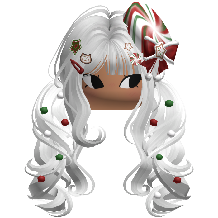 ♡ Christmas Peppermint Pigtails (White)