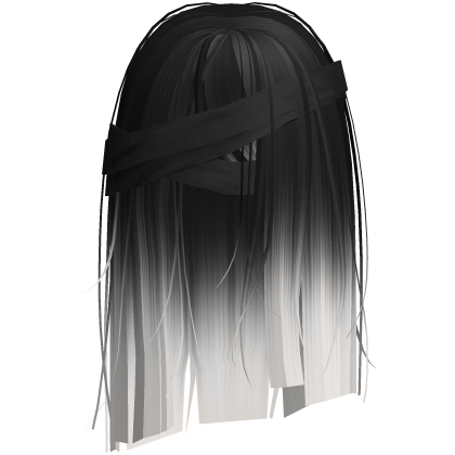 Horror Black White Short Hair w Black Bandages Roblox item