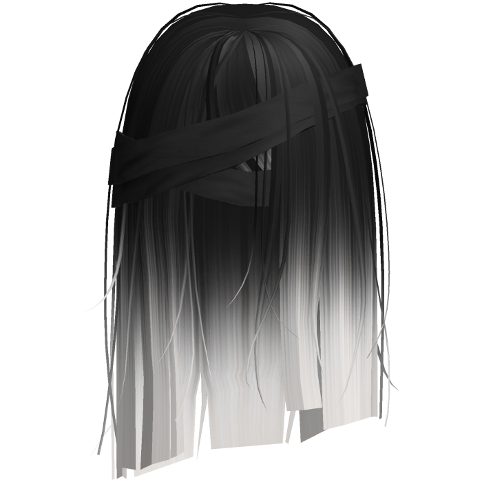 Horror Black White Short Hair w Black Bandages