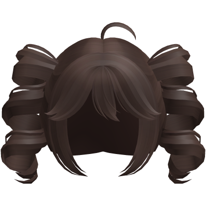 brown kawaii swirly popstar pigtails