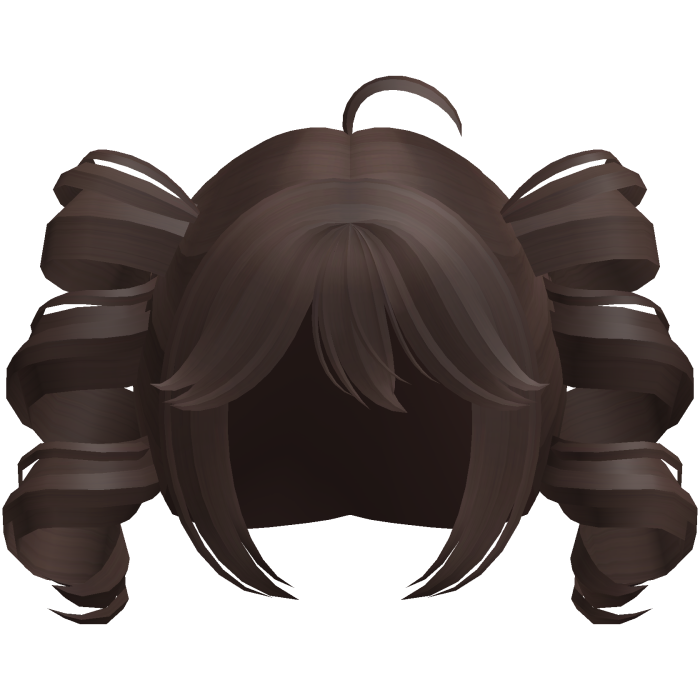 brown kawaii swirly popstar pigtails