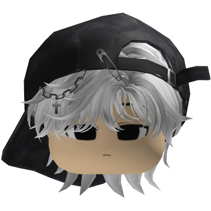 Garoto Y2k Fofo Hair Bagunçado Branco com Chapéu Roblox item