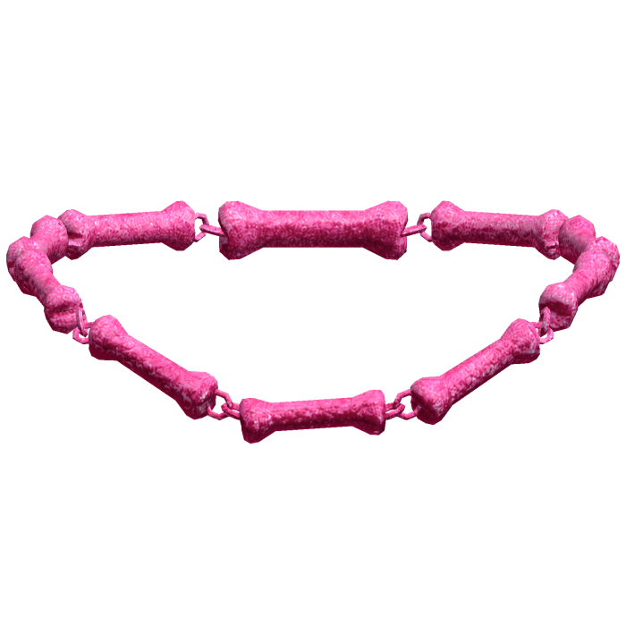 -',ৎ Bedazzled Y2K Dog Bone Necklace in Pink