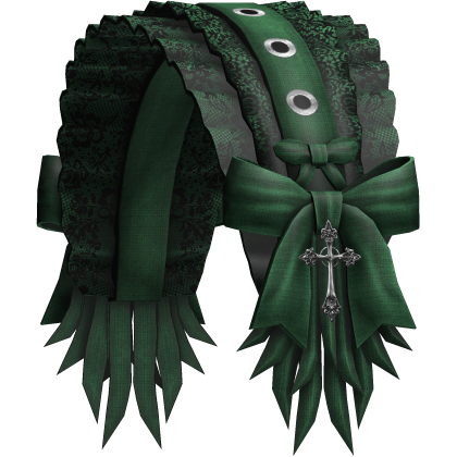 Ruffled Celestial Ribbon Headband (Green) Roblox item
