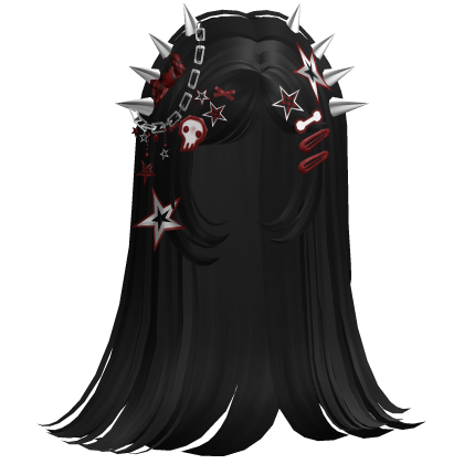 ♡ Scene Spiky Straight Hair (Black)