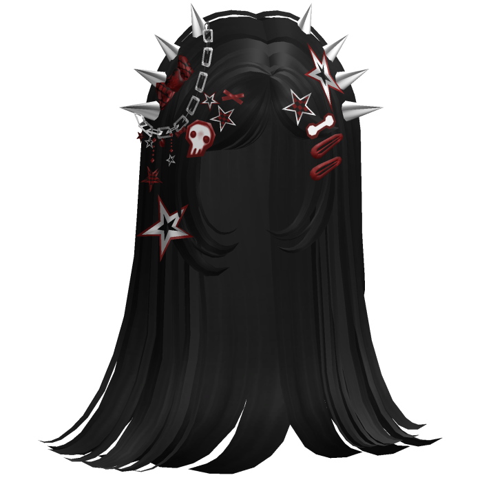 ♡ Scene Spiky Straight Hair (Black)