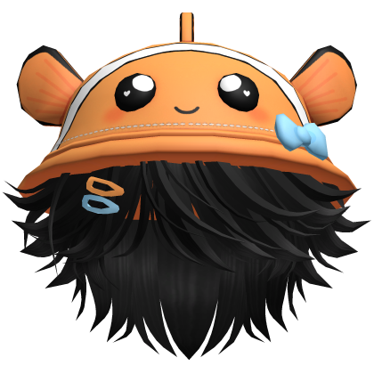cute clownfish hat summer boy hair black Roblox item