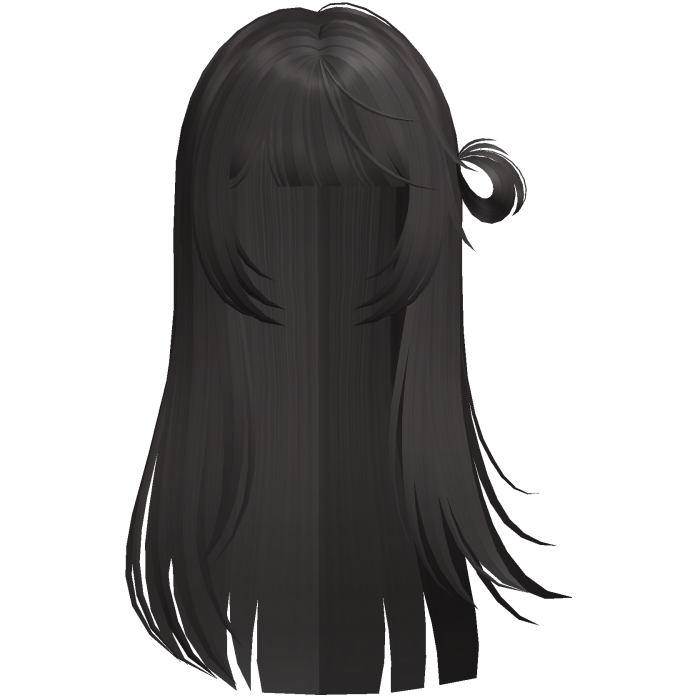 cute wispy windy shoujo bun hair in brown