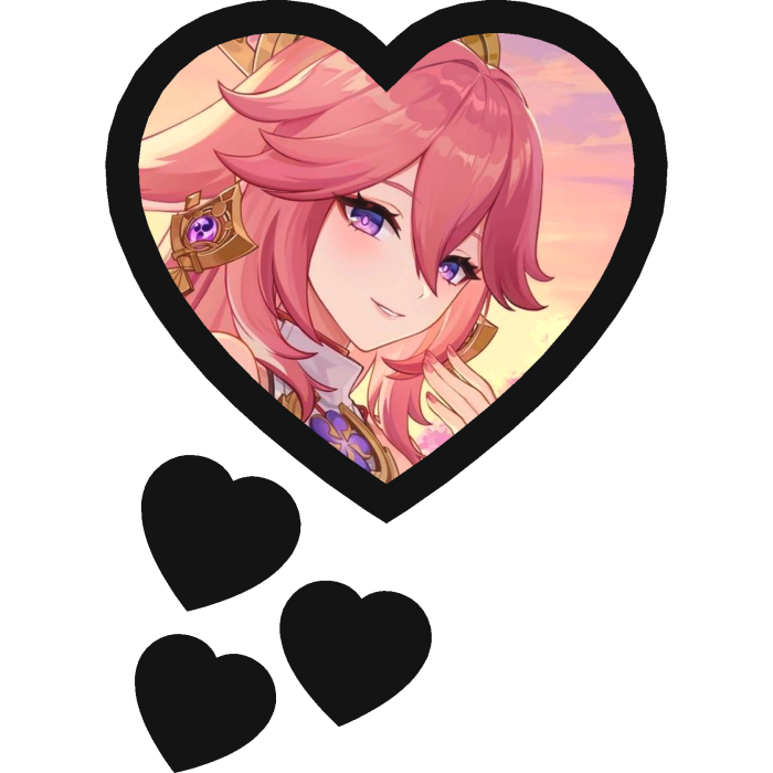 Yae Miko Thinking Hearts Genshin Impact
