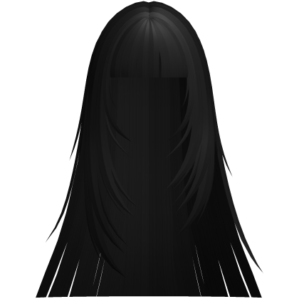 Sharp Black Long Layered Straight W Bangs Roblox item
