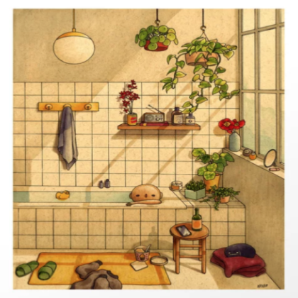 {[PAINTING]} Japanese Bathroom {[WHITE FRAME]} Roblox decal
