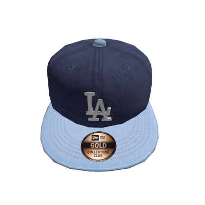 Retro Blue College LA Streetwear Y2K Fitted Cap