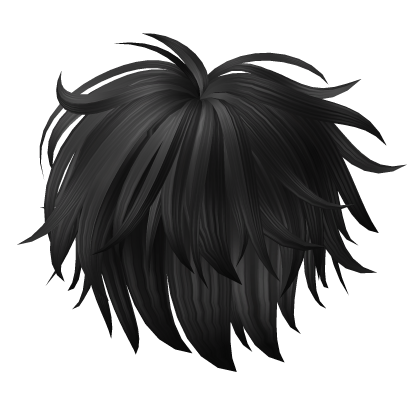 Y2K Fluffy Messy Boy Hair in Black Roblox item