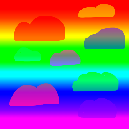 Rainbow Sky With Clouds