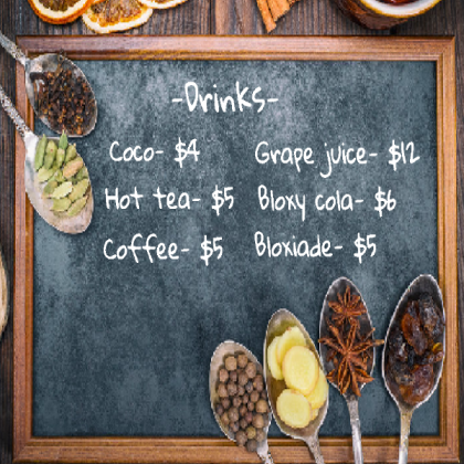 Bloxburg Drink Menu Roblox decal