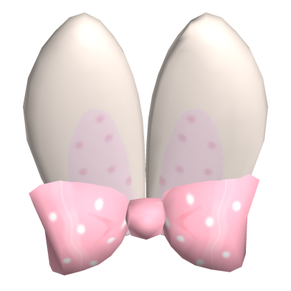 milkeemimi kawaii white bunny ears w bow Roblox item