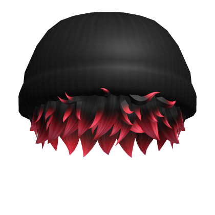 Black Red Messy Boy Hair / Black Beanie Roblox item