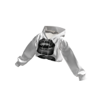 Cropped White Graphic Hoodie