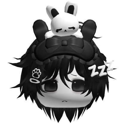 Moe Sleepy Cute Bunny Anime Boy Hair Black