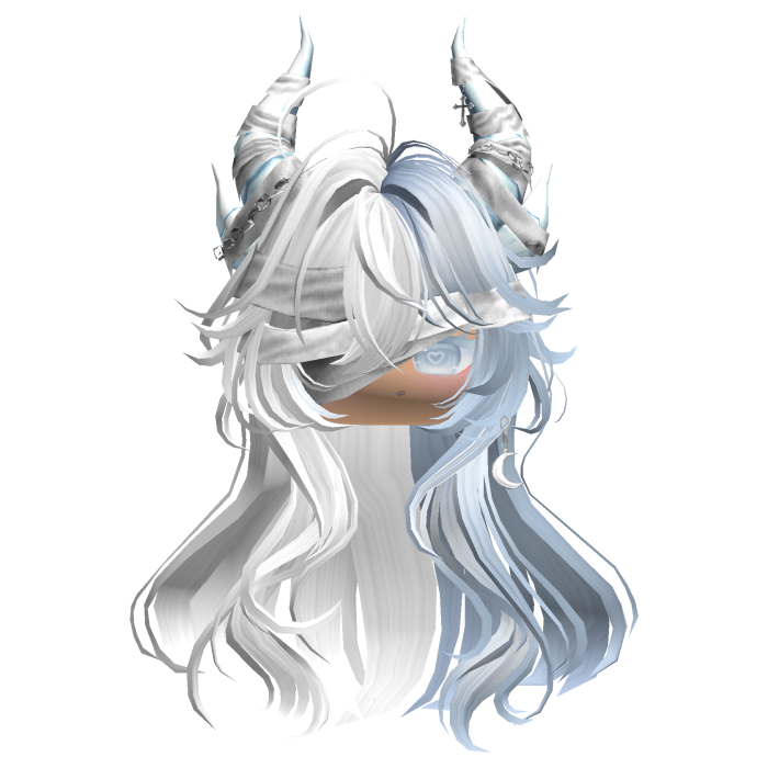 Horned Anime Demon Wolfcut (White)