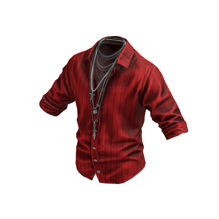 Red Button Up Shirt w/ Chains