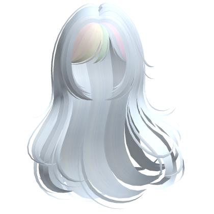 ♡ long windy flowy anime hair in rainbow blue Roblox item