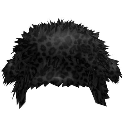 black leopard fluffy fur hat Roblox item