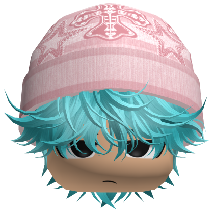 Messy Spikey Hair W/ Skater Beanie Ocean Blue Roblox item